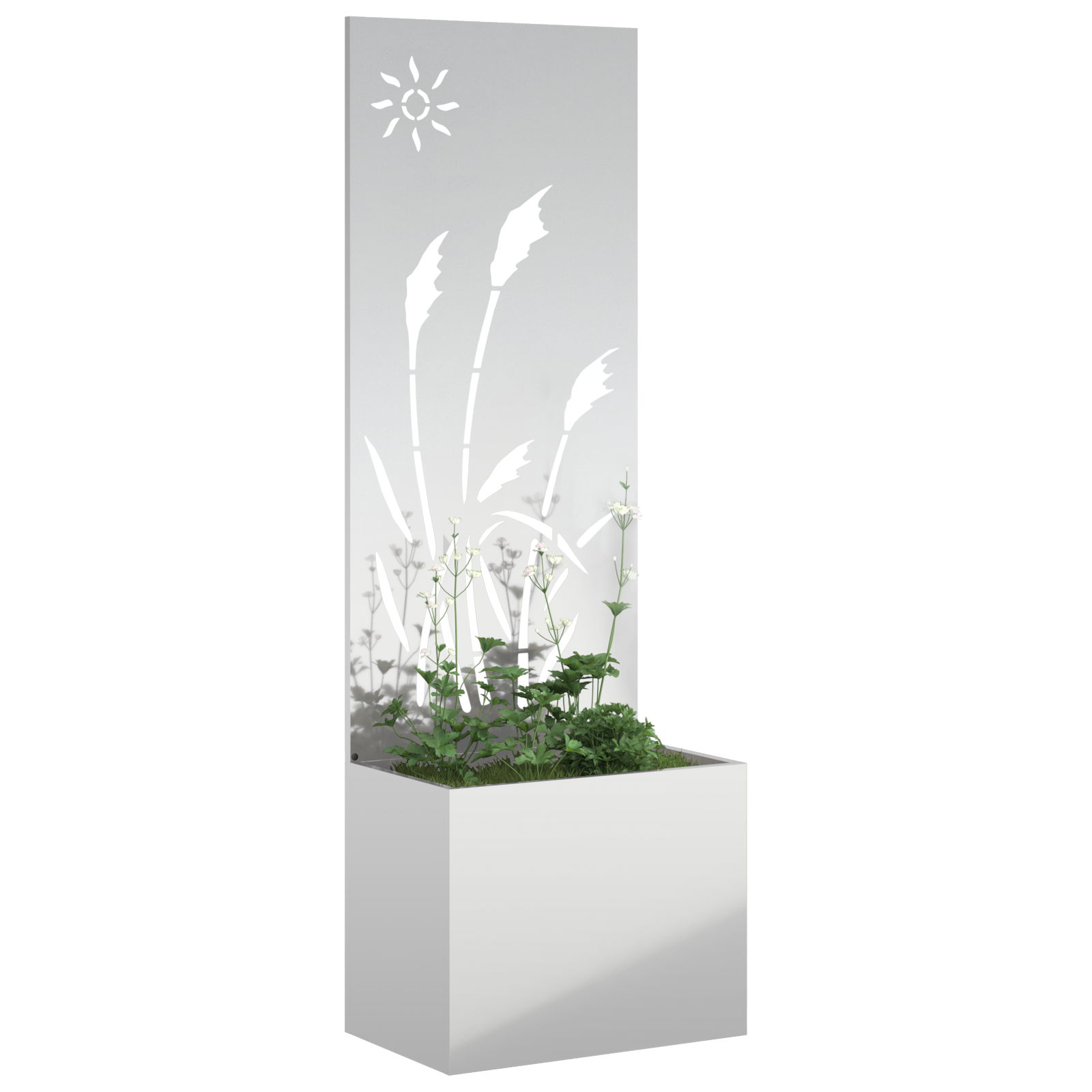 Tuinplant met Decoratief Paneel Zilver 50 x 140 cm