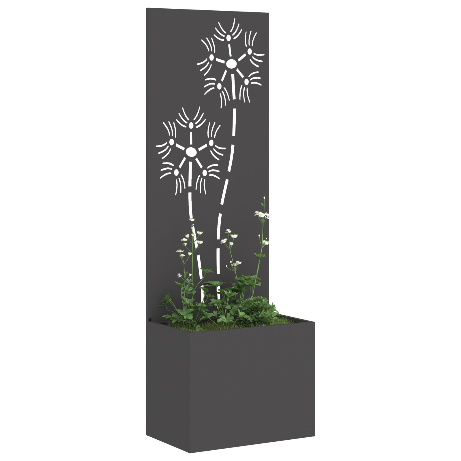 Tuinplant met Decoratief Paneel Zwart 50 x 140 cm