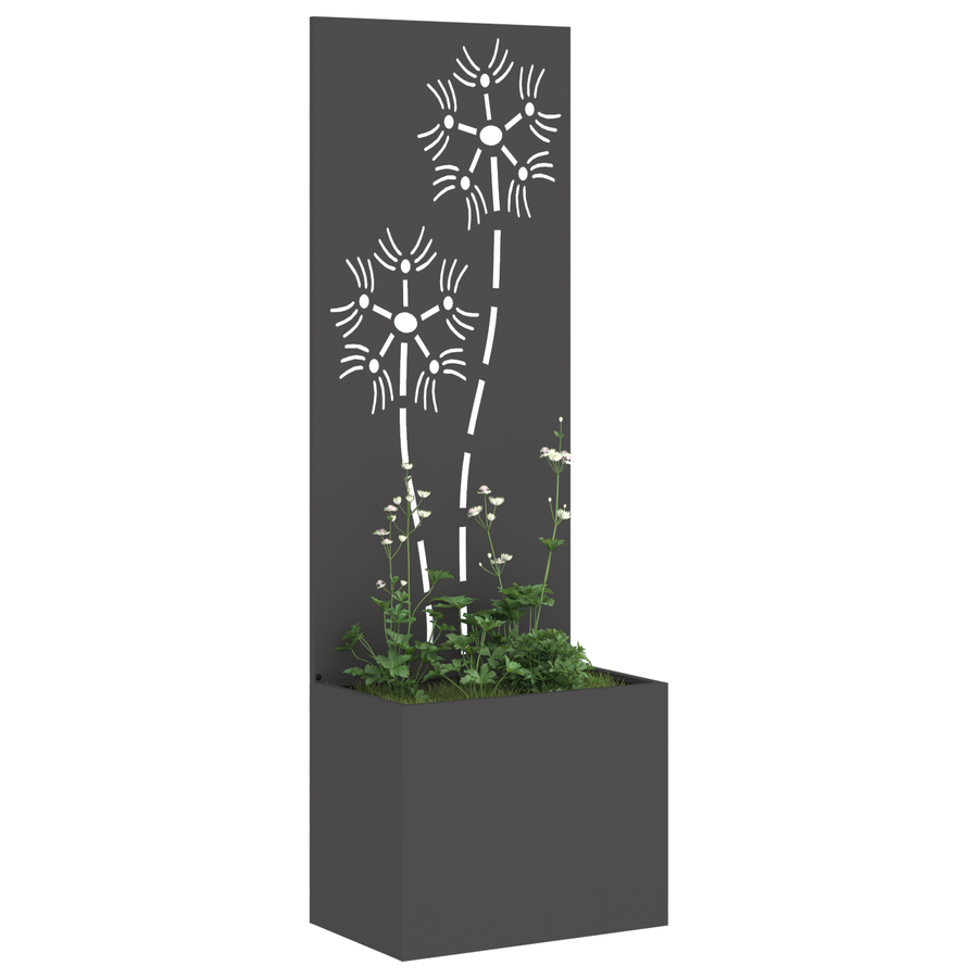 Tuinplant met Decoratief Paneel Zwart 50 x 140 cm