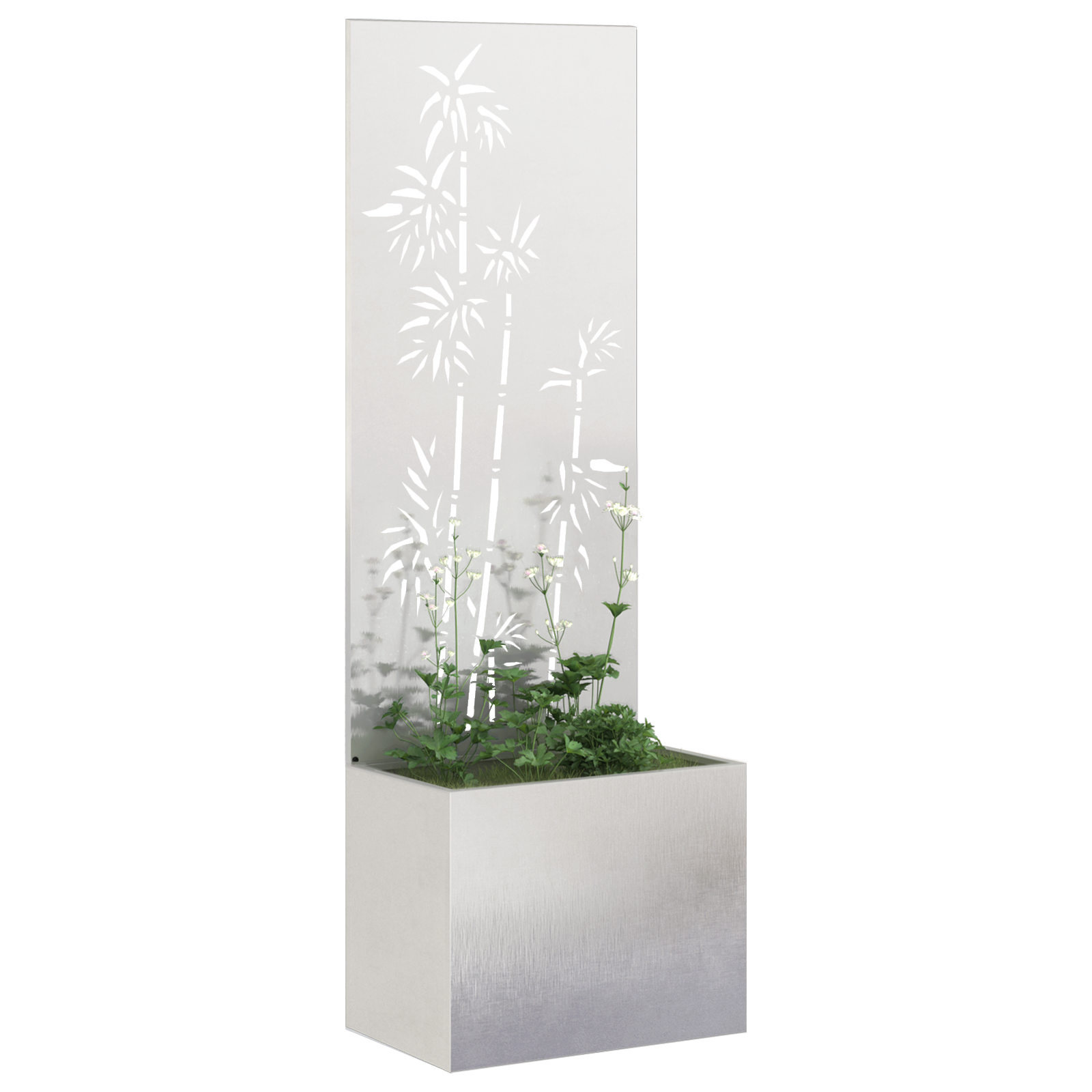 Tuinplant met Decoratief Paneel Zilver 50 x 140 cm