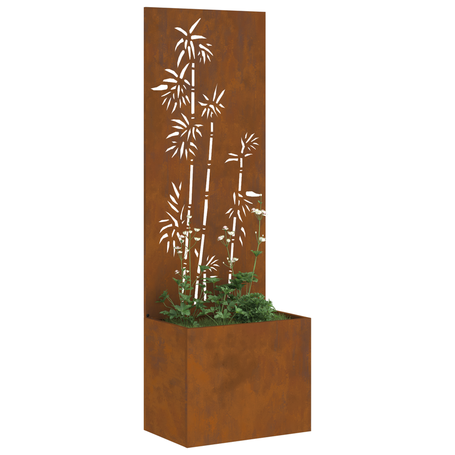 Tuinplant met Decoratief Paneel Roestig 50 x 140 cm Cortenstaal