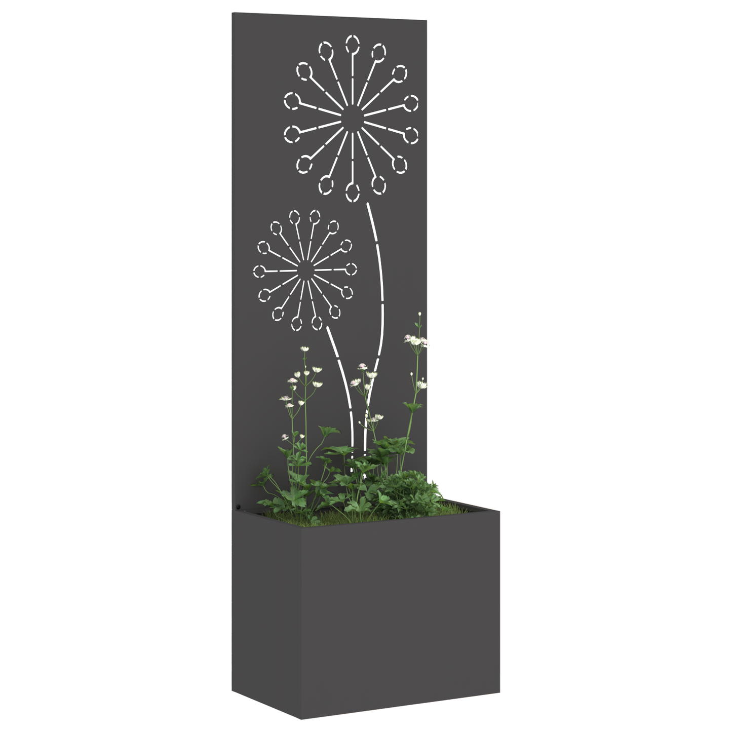 Tuinplant met Decoratief Paneel Zwart 50 x 140 cm