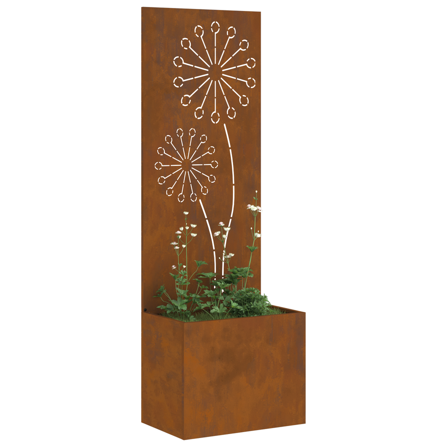 Tuinplant met Decoratief Paneel Roestig 50 x 140 cm Cortenstaal