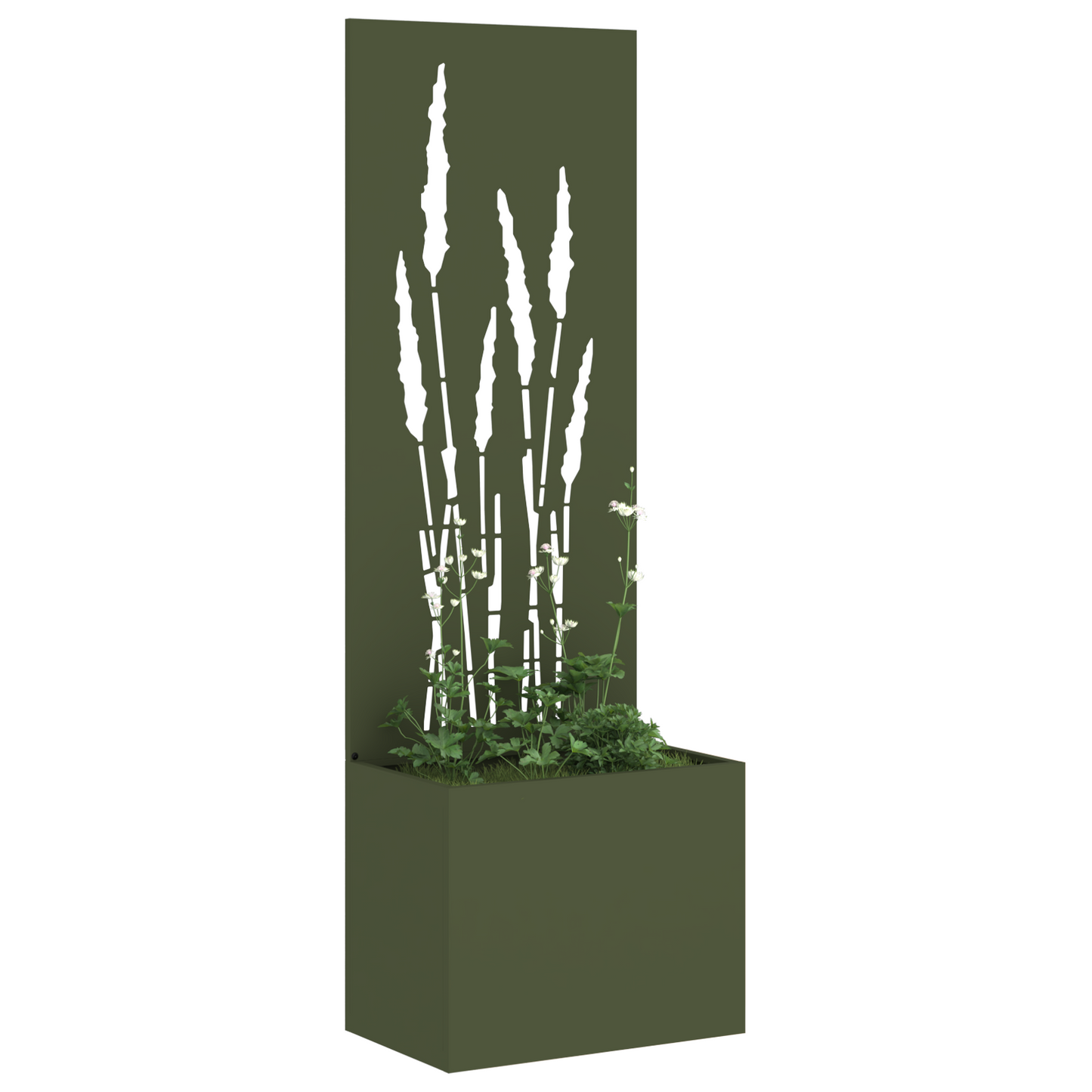 Tuinplant met Decoratief Paneel Olijfgroen 50 x 140 cm