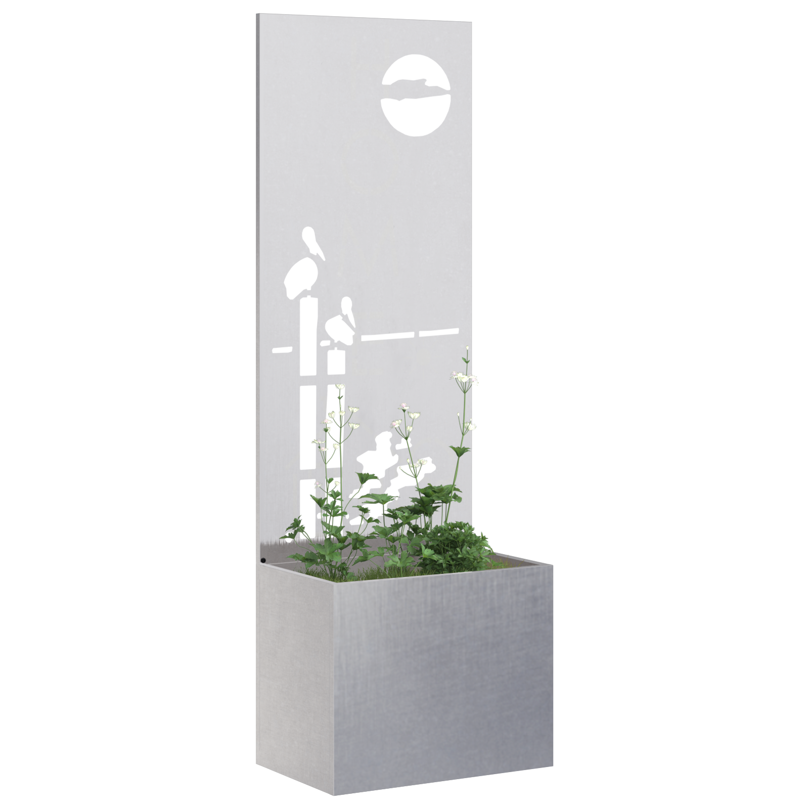 Tuinplant met Decoratief Paneel Zilver 50 x 140 cm