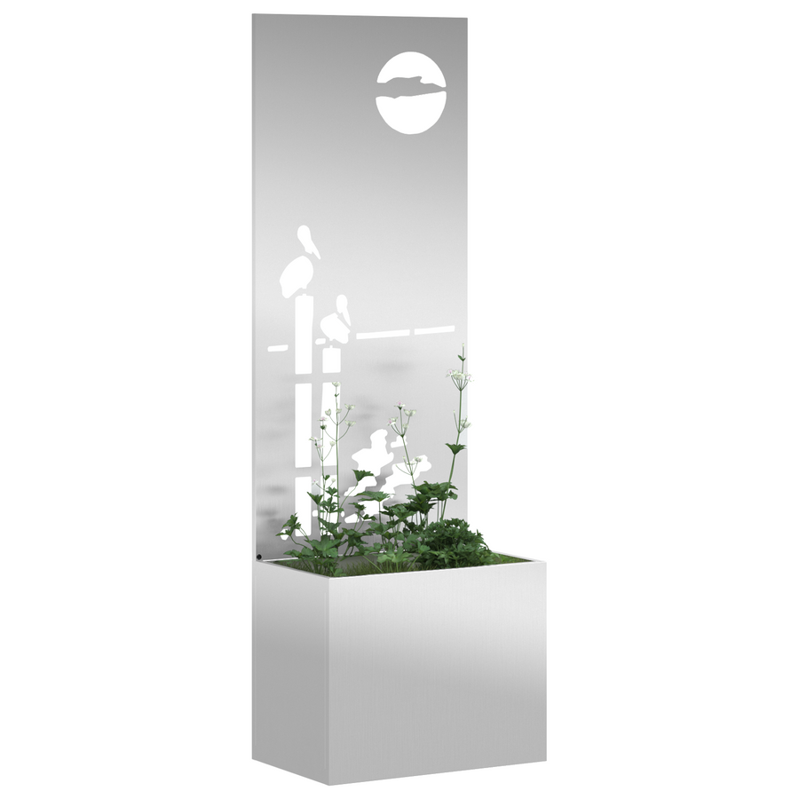 Tuinplant met Decoratief Paneel Zilver 50 x 140 cm
