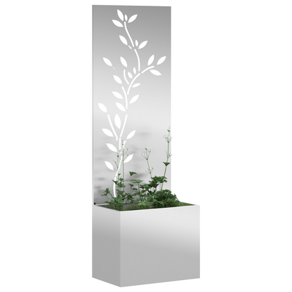 Tuinplant met Decoratief Paneel Zilver 50 x 140 cm