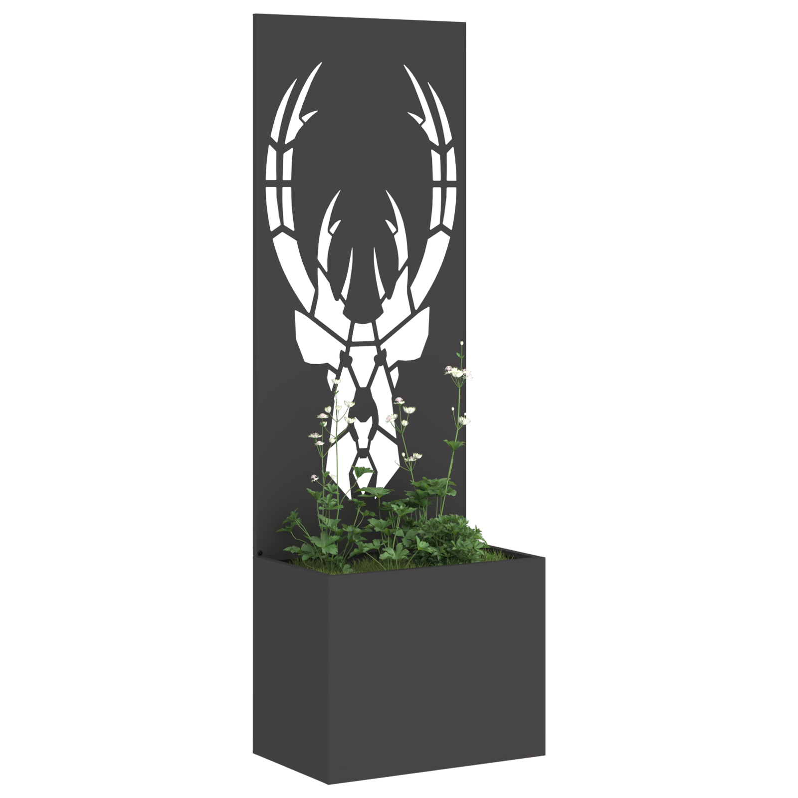 Tuinplant met Decoratief Paneel Zwart 50 x 140 cm