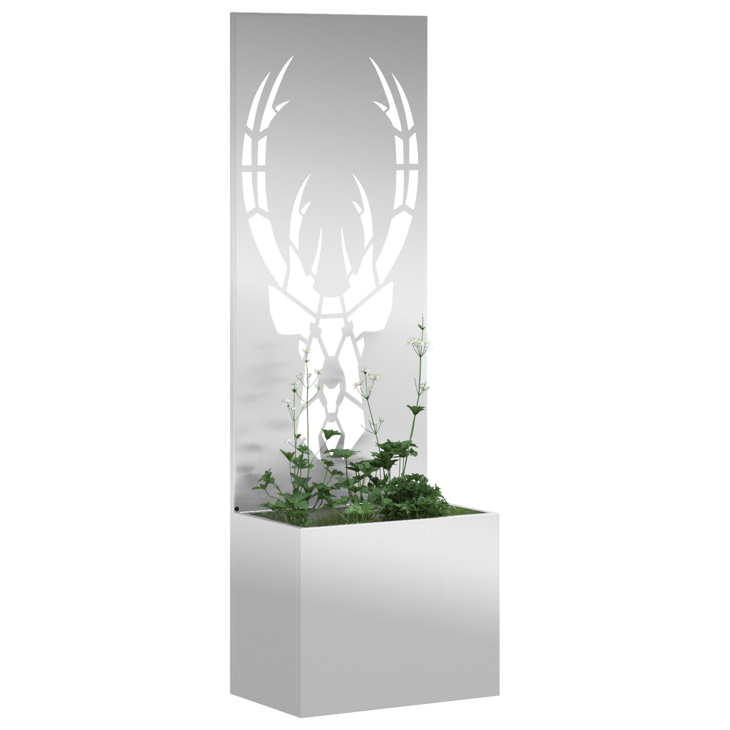 Tuinplant met Decoratief Paneel Zilver 50 x 140 cm