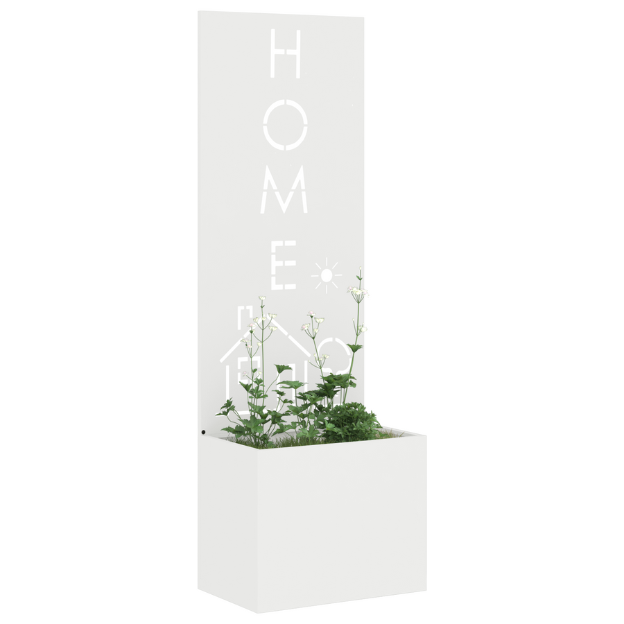 Tuinplant met Decoratief Paneel Wit 50 x 140 cm