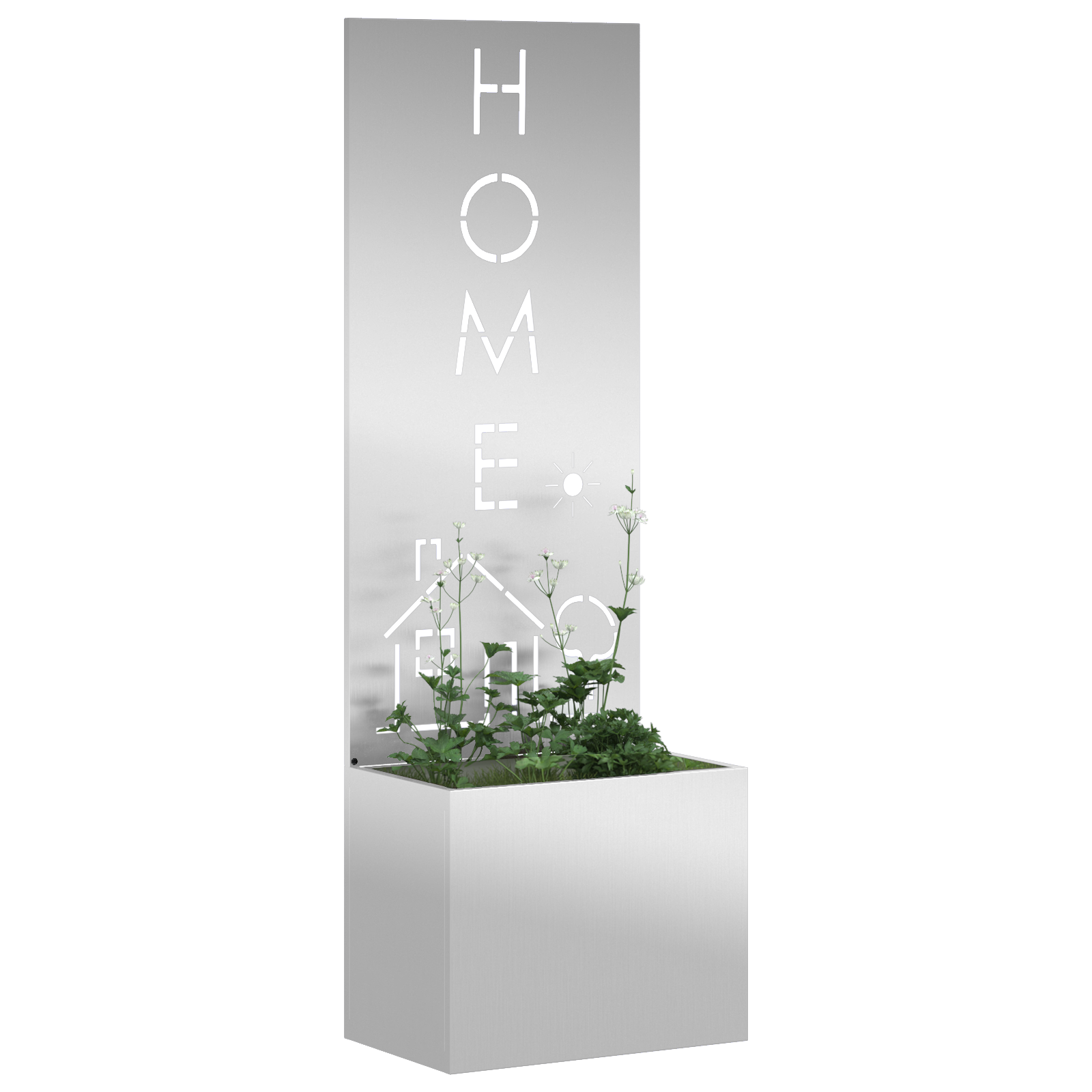 Tuinplant met Decoratief Paneel Zilver 50 x 140 cm