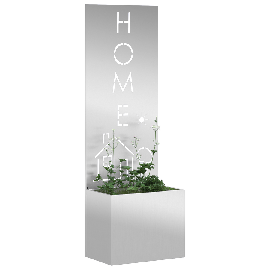 Tuinplant met Decoratief Paneel Zilver 50 x 140 cm