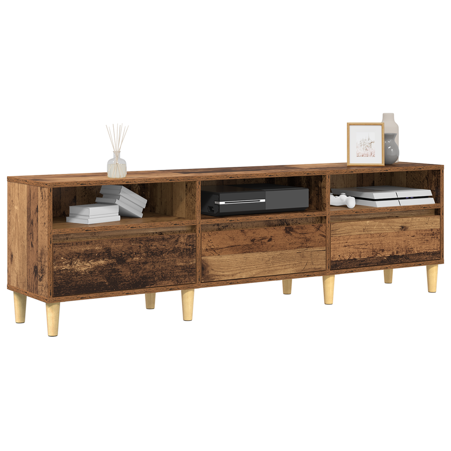 TV-kast met lade Oud hout 150 x 30 x 44.5 cm Bewerkt hout