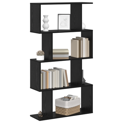 Boekenkast Zwart eiken 70 x 24 x 129 cm Bewerkt hout