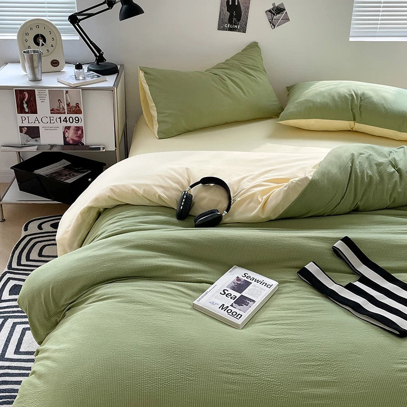Dekbedovertrekset microfiber 3-delig met rits