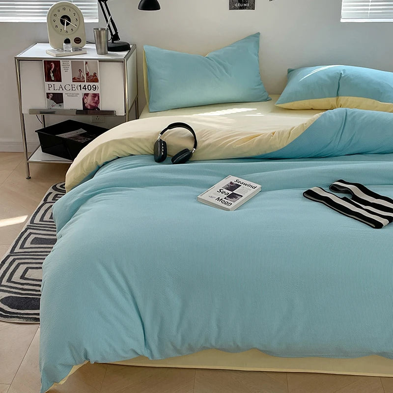 Dekbedovertrekset microfiber 3-delig met rits