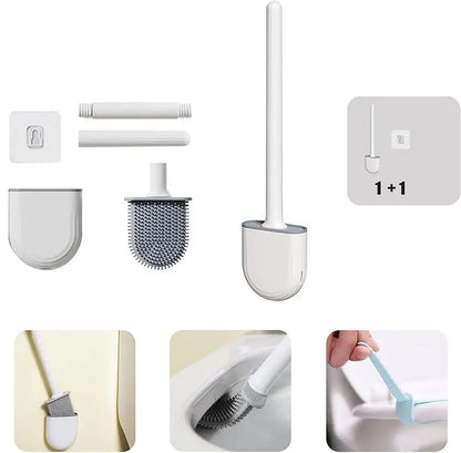 Toiletborstel siliconen ophangbaar met houder