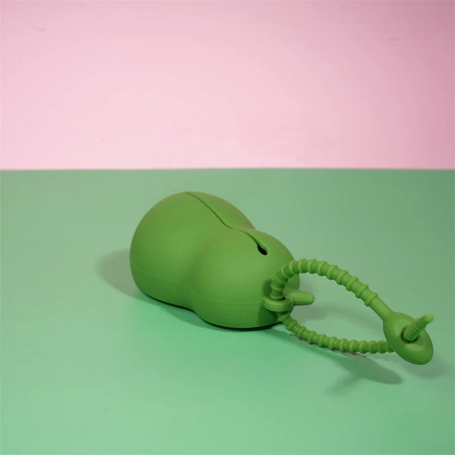 Hondenpoepzakjeshouder avocado met riemclip