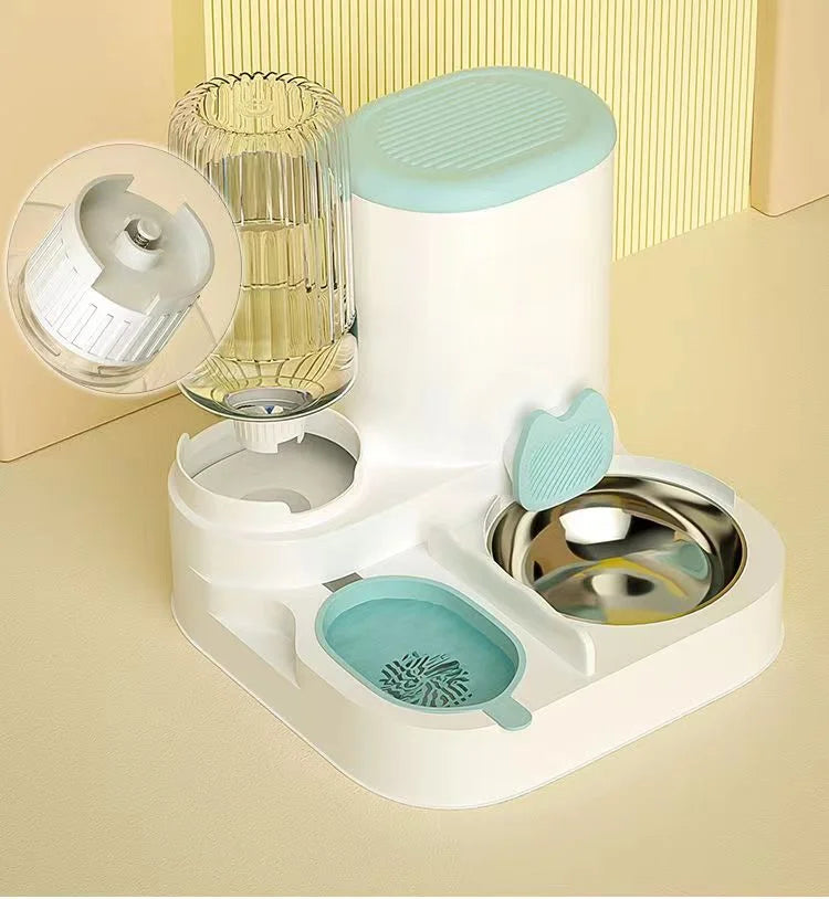 Integrated Food and Water Bowl for Cats and Dogs | Plastic