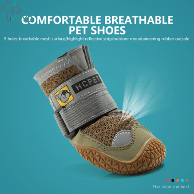 Hondenschoenen 4 stuks reflecterend anti-slip zwart