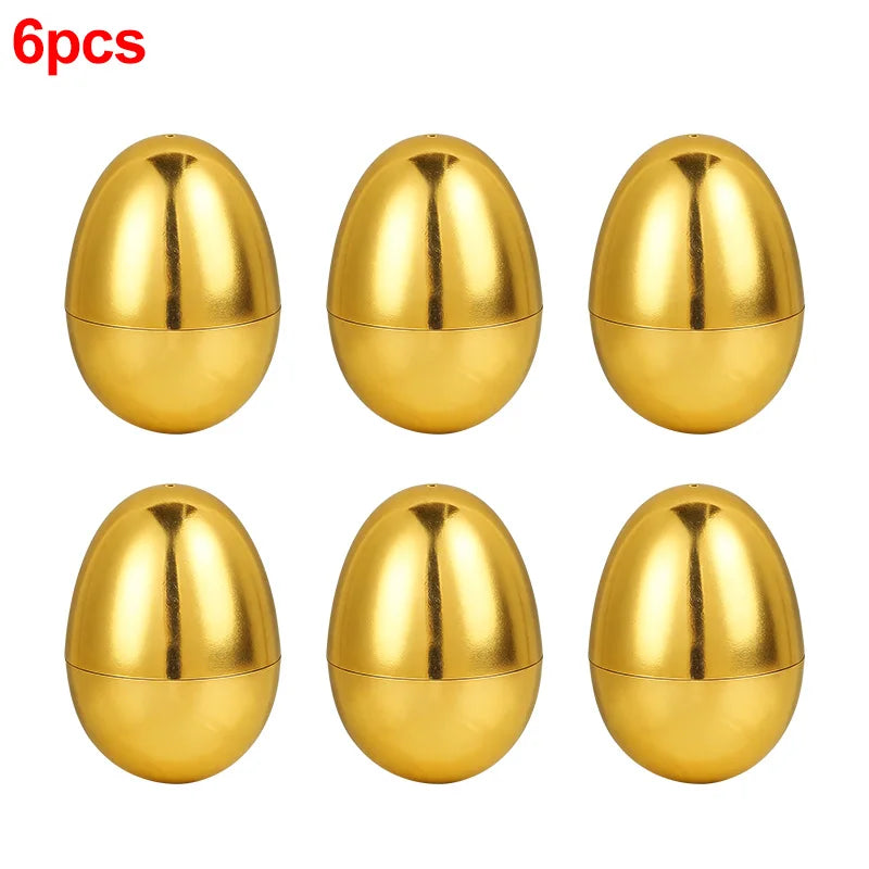 Paaseieren goudkleurig vulbaar 6 stuks