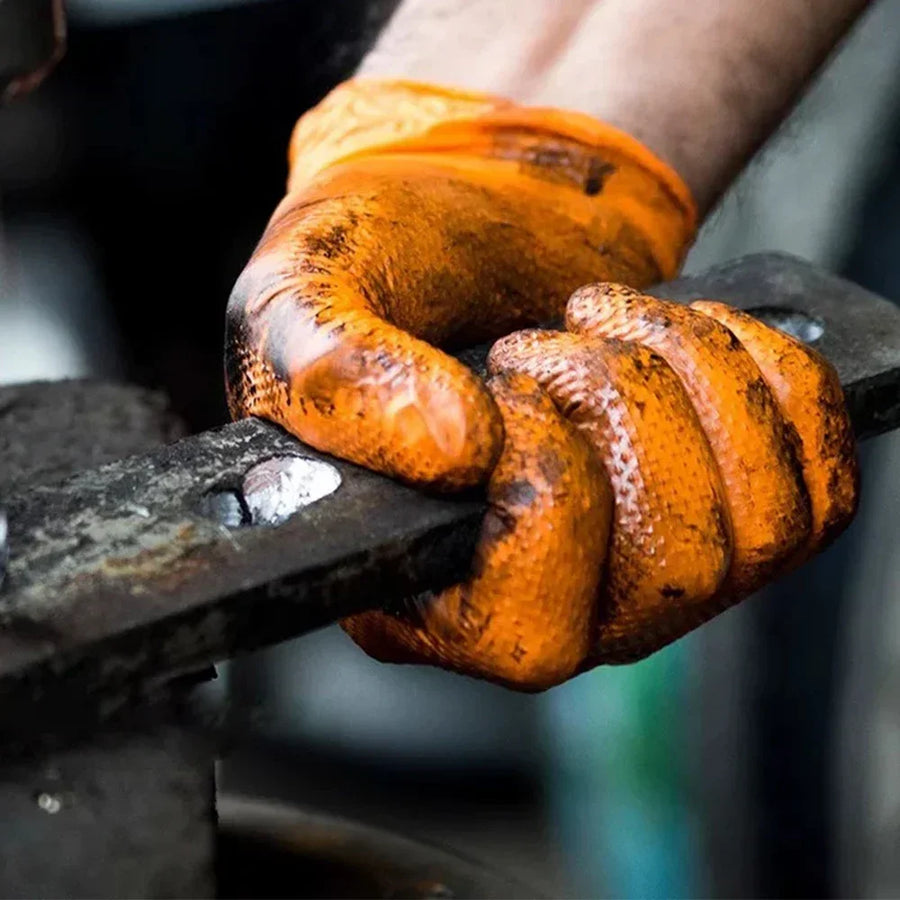 Nitril wegwerphandschoenen 8 mil oranje diamond grip