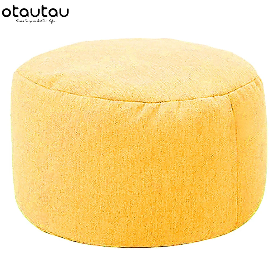 Ronde poef 30x20 cm katoen linnen