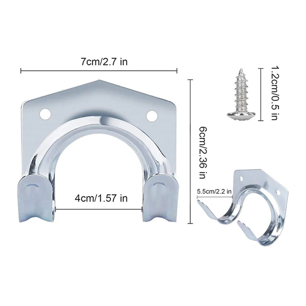 Set van 5 Dubbele Gietijzeren Wandhaken voor Gereedschap