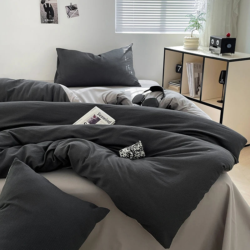 Dekbedovertrekset microfiber 3-delig met rits