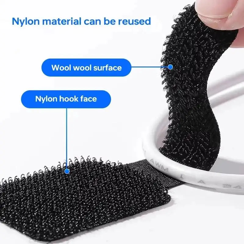 Reusable Cable Ties with Adhesive Mounting