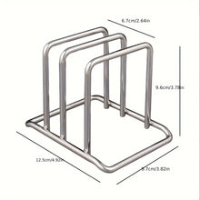 Snijplankhouder van roestvrij staal met dubbel opbergrek voor keuken