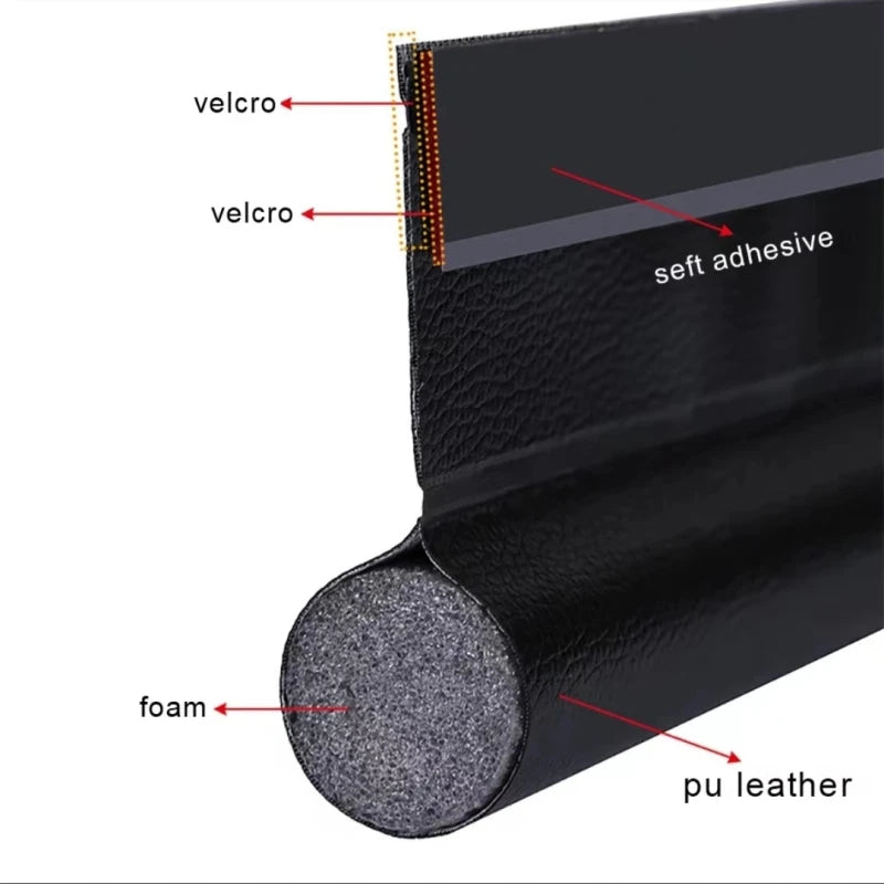 Tochtstrip deur 96 cm foam leer