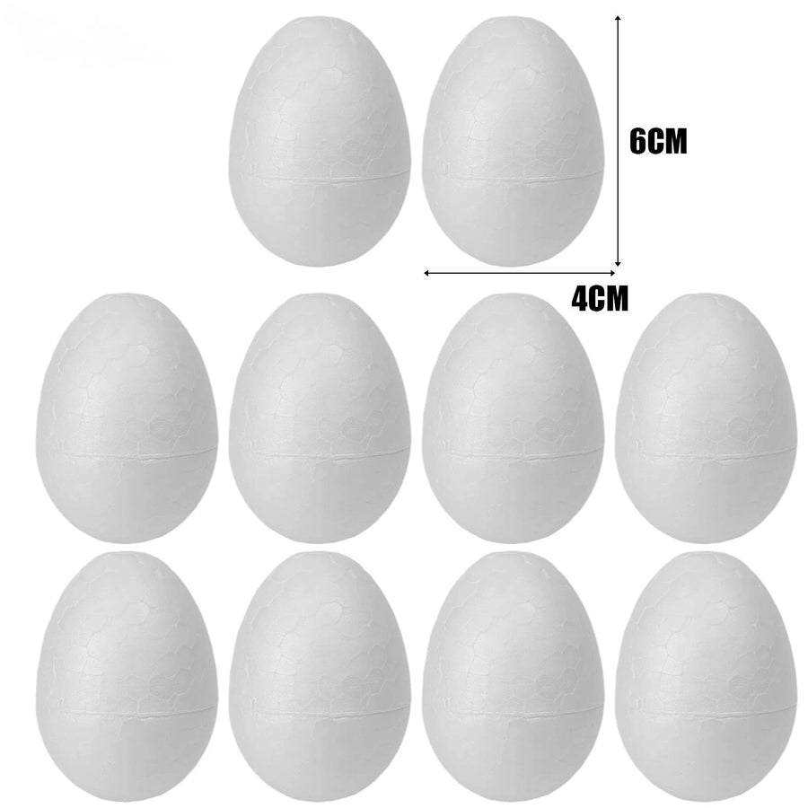 Foam eieren 6 cm wit ongeverfd