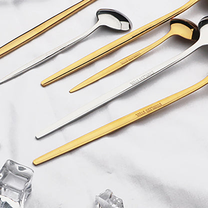 HELOTIC 12-delige Bestekset Zwart Goud Roestvrij Staal