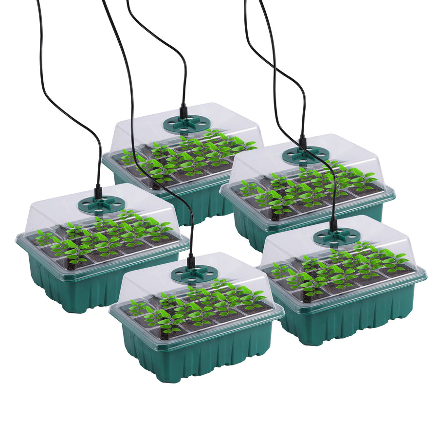 Zaaitray met LED groeilicht en ventilatie