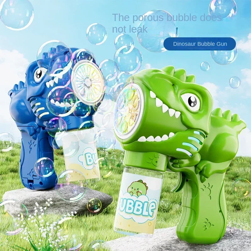 Dinosaurus bubbelmachine met licht 6 openingen