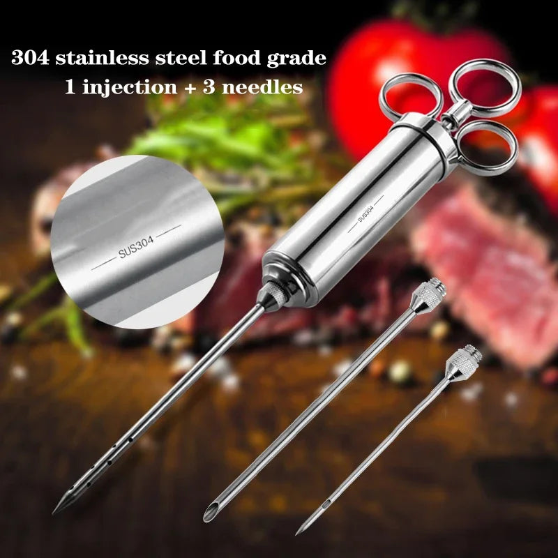 RVS marinade injector 60 ml met 2-5 naalden