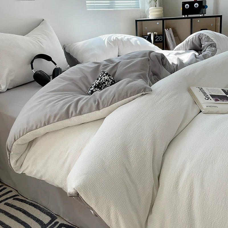 Dekbedovertrekset microfiber 3-delig met rits