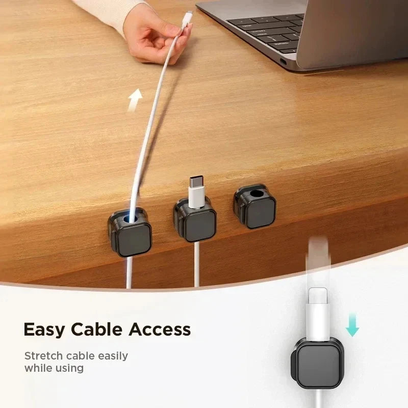 Cable clip with adhesive for desk and wall