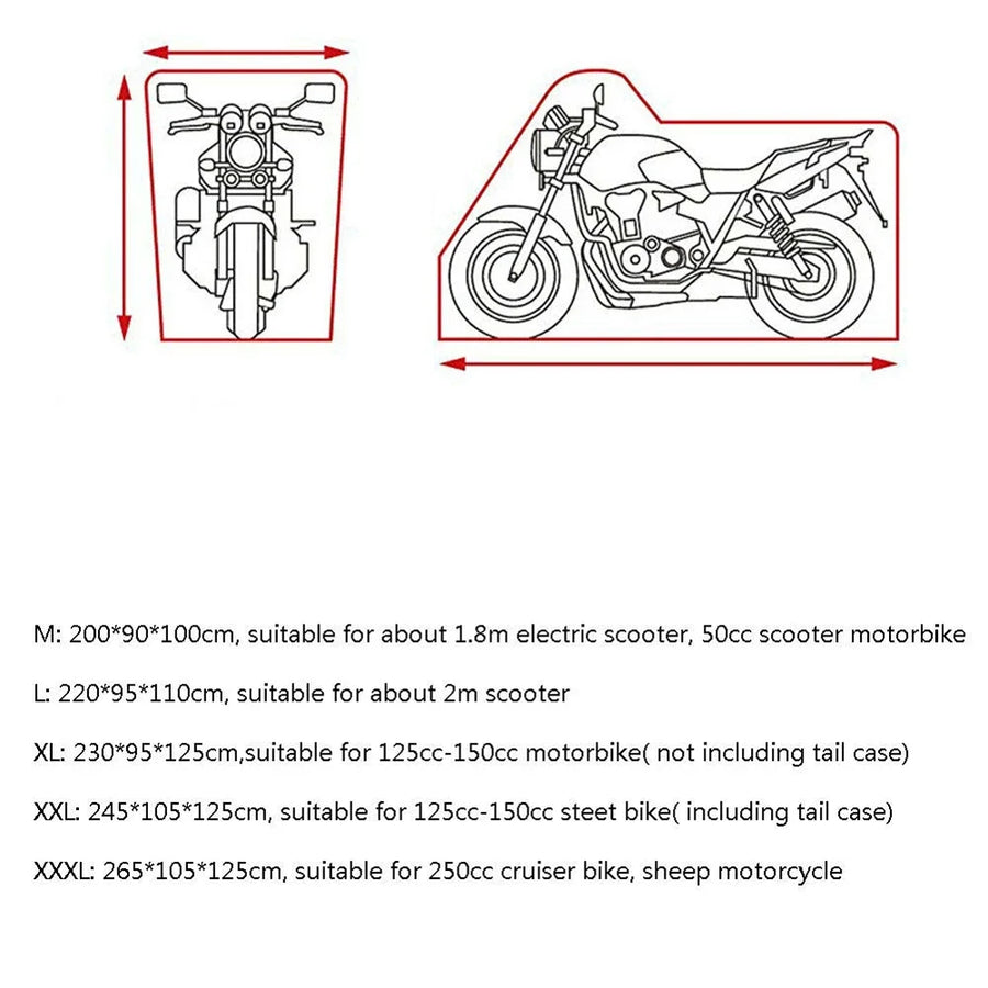 Motorhoes waterdicht zwart