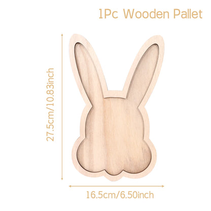 Houten serveerblad paashaas met vakken