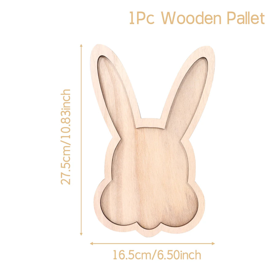Houten serveerblad paashaas met vakken