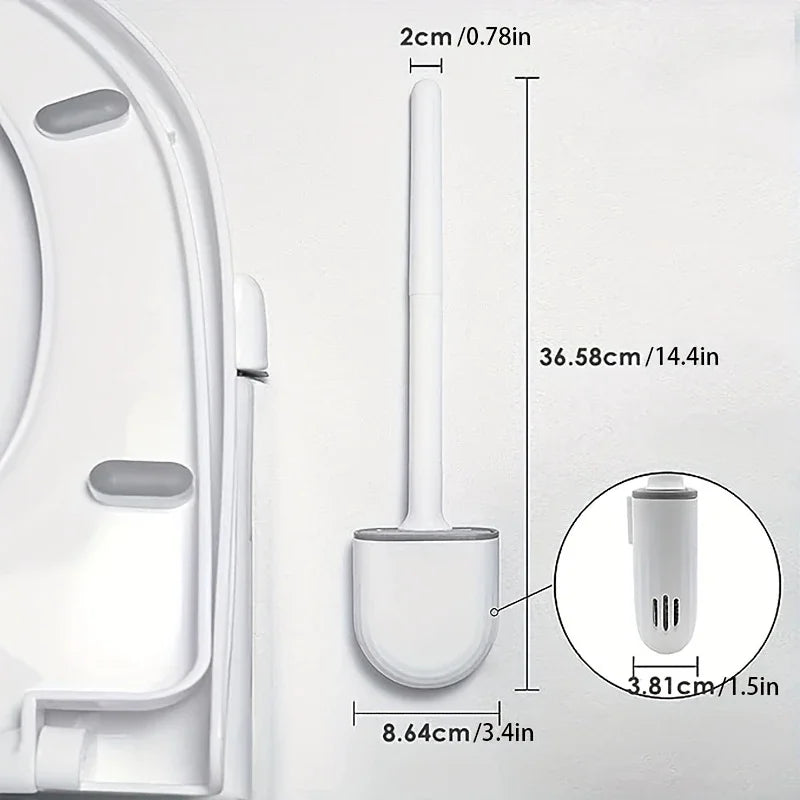 Toiletborstel siliconen ophangbaar met houder