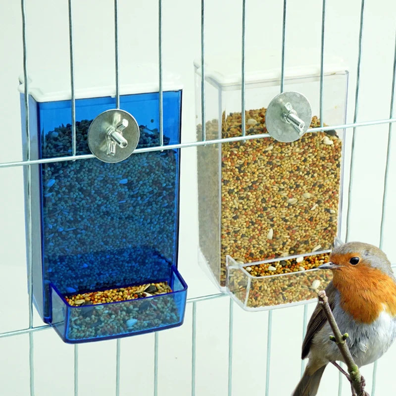 Vogelvoerbak hangend kunststof blauw