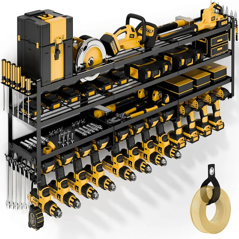 Gereedschapsrek wandmontage 4 lagen 12 boormachines