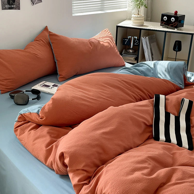 Dekbedovertrekset microfiber 3-delig met rits