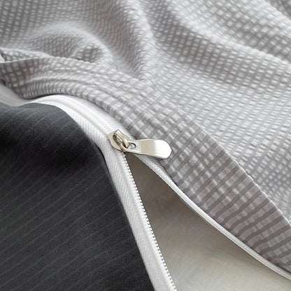 Dekbedovertrekset microfiber 3-delig met rits