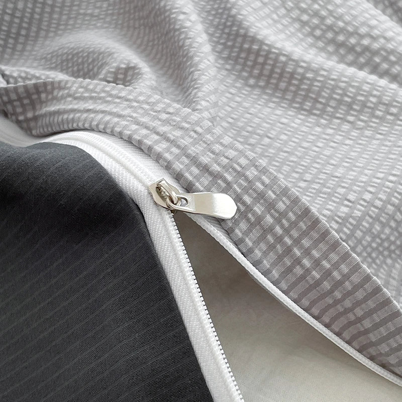 Dekbedovertrekset microfiber 3-delig met rits