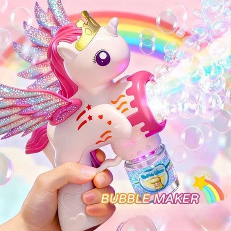 Bellenblaaspistool elektrisch unicorn LED