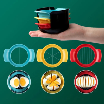 Eierbereider met snijring en bewaarbakje